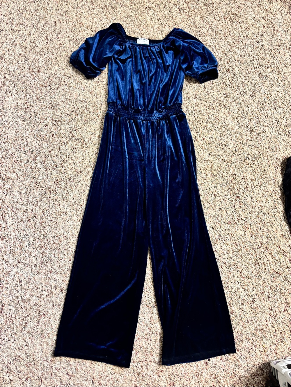 Gap kids XL 14-16 Navy Velvet Wide-Leg Jumpsuit